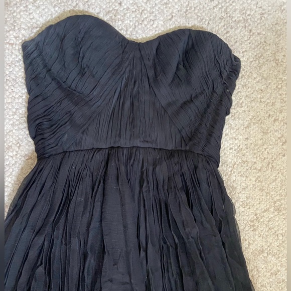 Maria Lucia Hohan Strapless Black Silk Chiffon Gown with Side Slit Size 34 (XS) - Picture 4 of 9